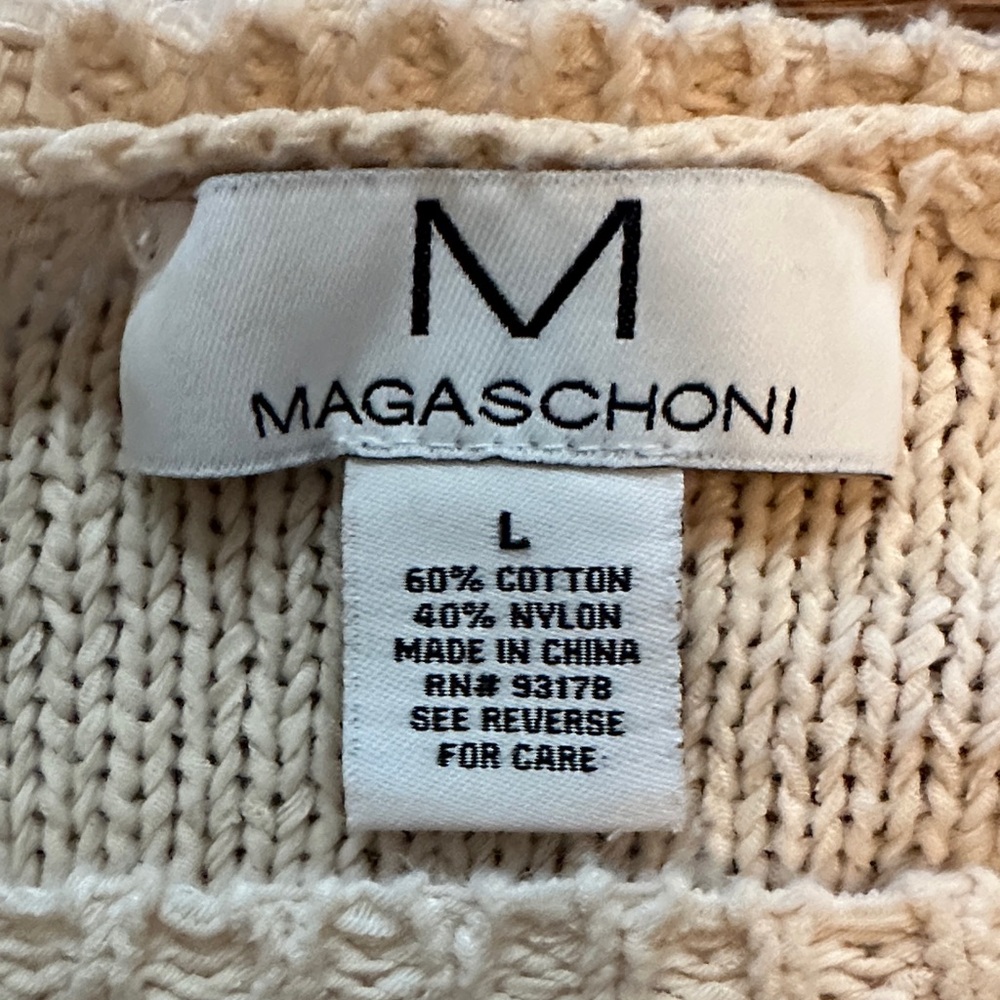 Magaschoni Cream Sweater with Black Accents - Picture 2 of 5